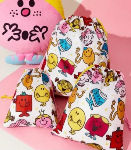 Mr and Mrs Men Large string tote bag